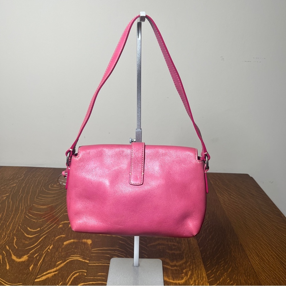 Dooney & Bourke Y2K Pink Leather Shoulder Bag with Buckle hearts - Picture 2 of 15